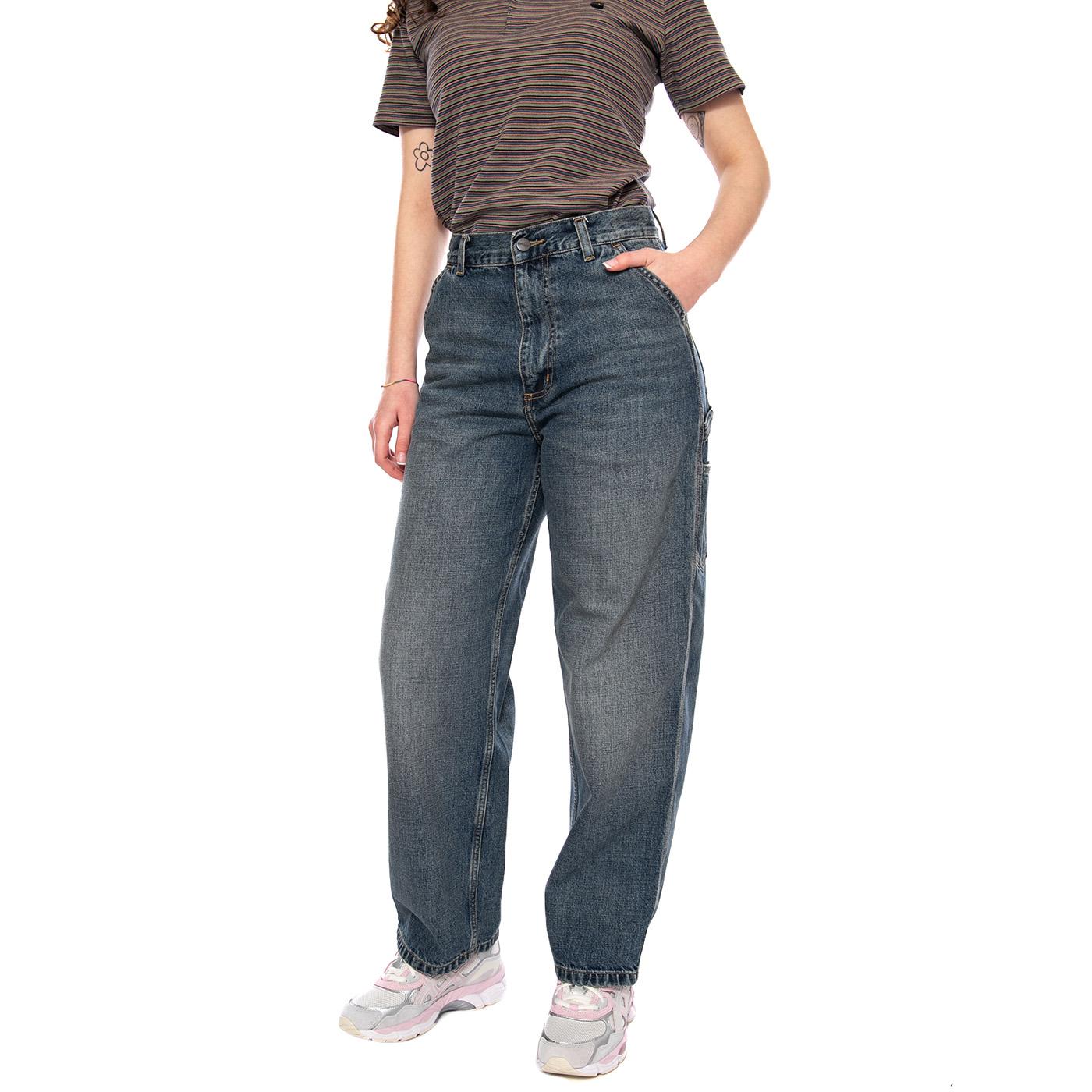 W' Brandon Single Knee Pant Blu - Pantaloni Denim Jeans Donna Blu I034225 014L CARHARTT WIP 