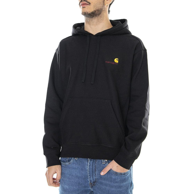 Hooded American Script - Felpa con Cappuccio Uomo Nera I028279.89.XX.03 . CARHARTT WIP 
