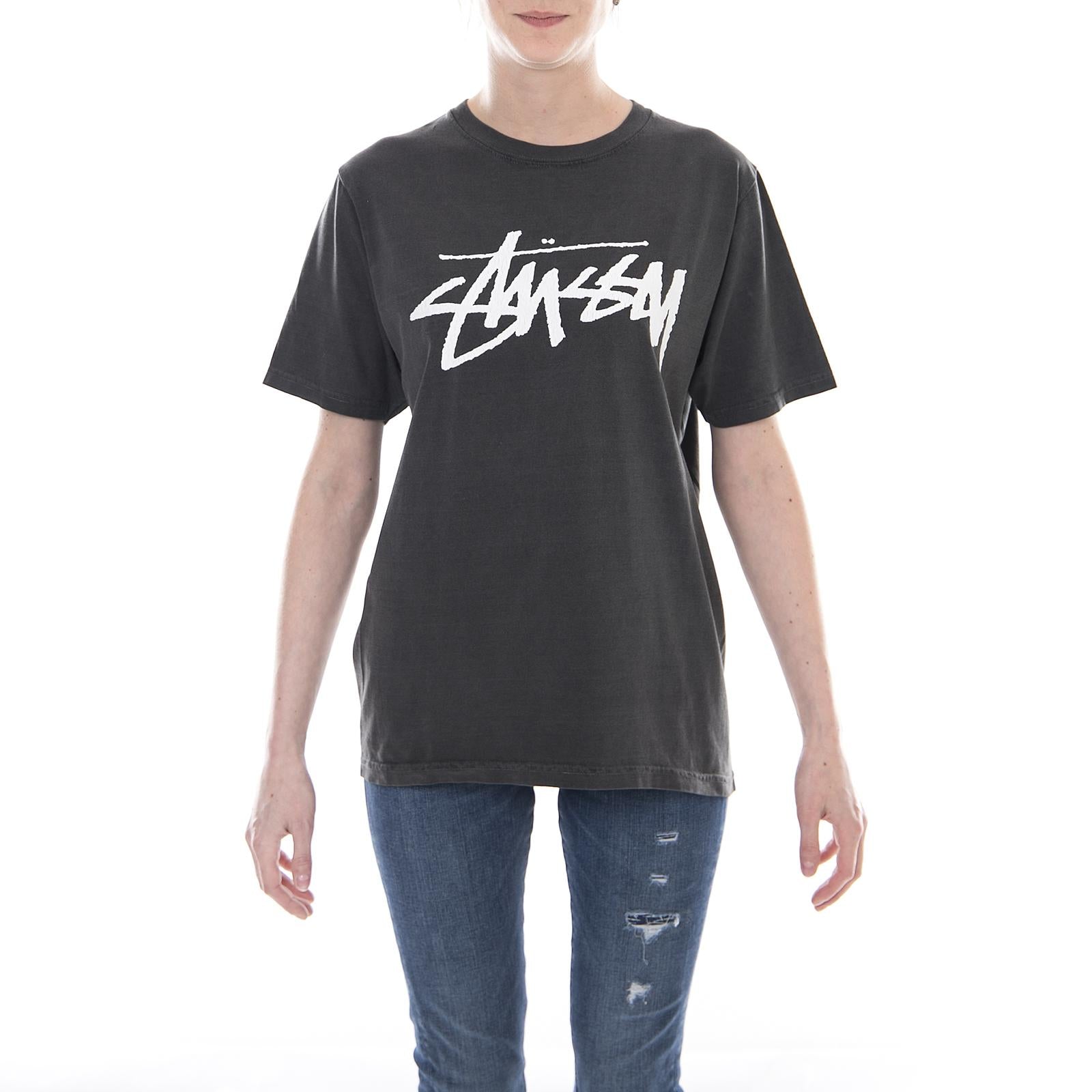 OLD STOCK PIG. DYED TEE BLACK 2902950-BLACK  STUSSY 