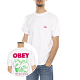 OBEY Art Studio Flowers Tee -- Maglietta Girocollo Uomo Bianca  Uomo OBEY
