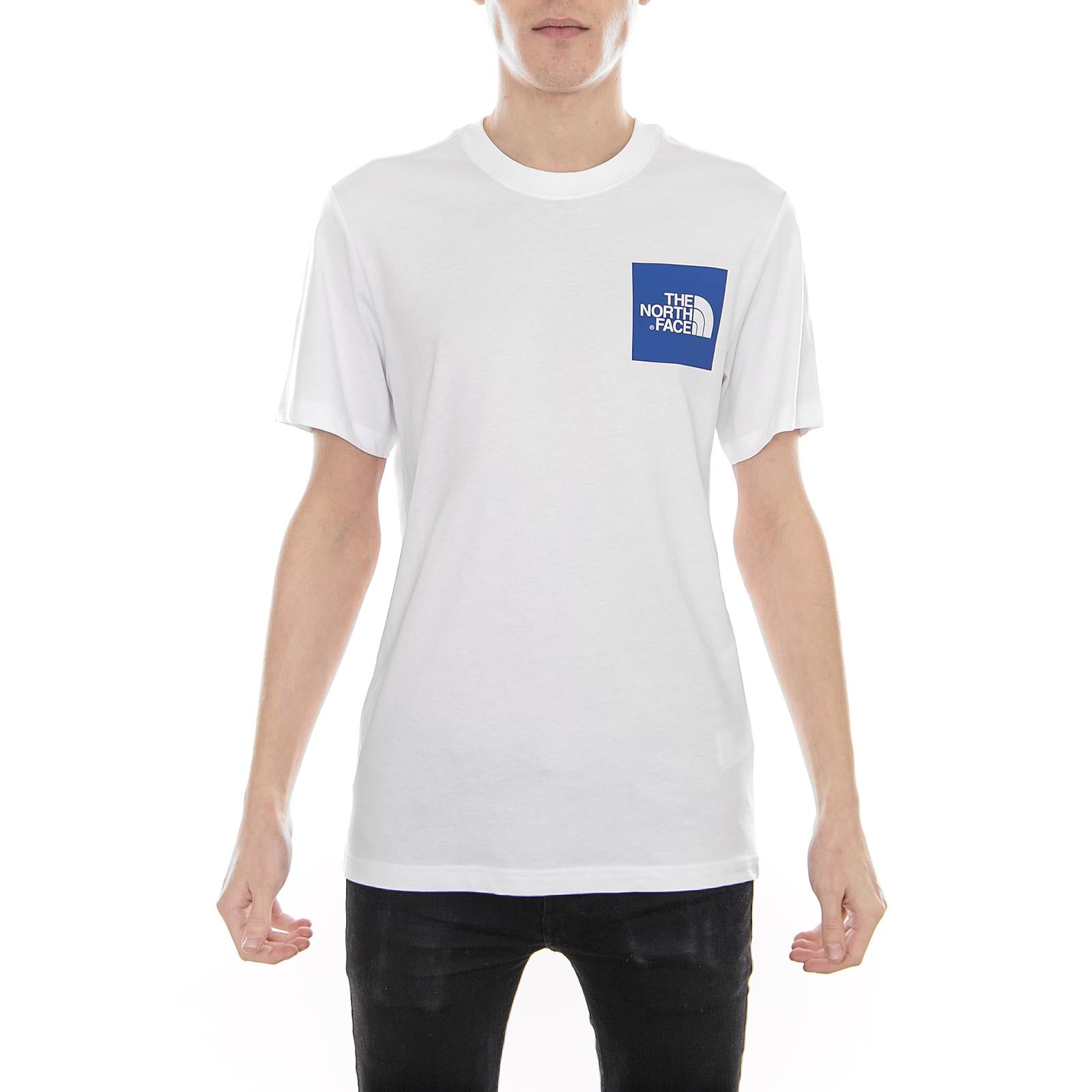 S/S FINE TEE TNF White / Turkish Sea T0CEQ52GQ  THE NORTH FACE 