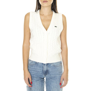 Pullover AF0623-NYV Gilet Donna Bianco AF0623-NYV  LACOSTE 