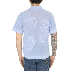 Tear Drop Open Knit Shirt Hydrangea - Camicia Maniche Corte Uomo Blu 151000080-HDR  OBEY 