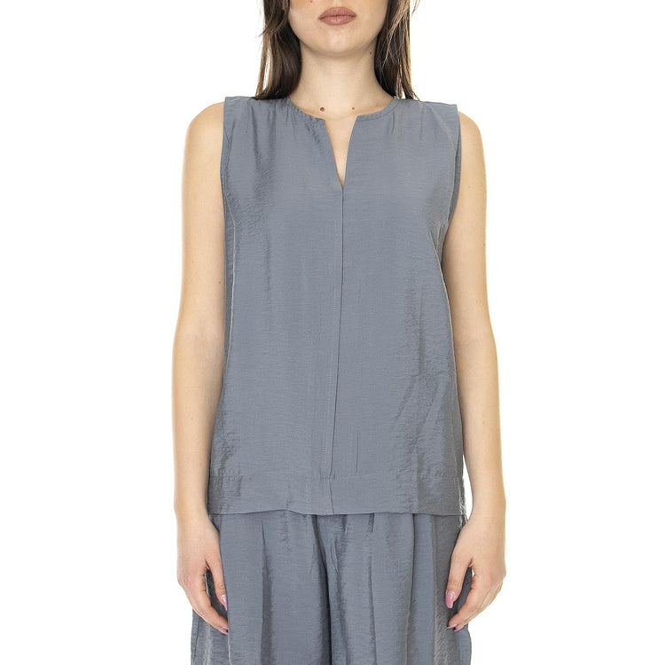 W' Stine English Blue - Top Smanicato Donna Blu 330551-743  ELVINE 