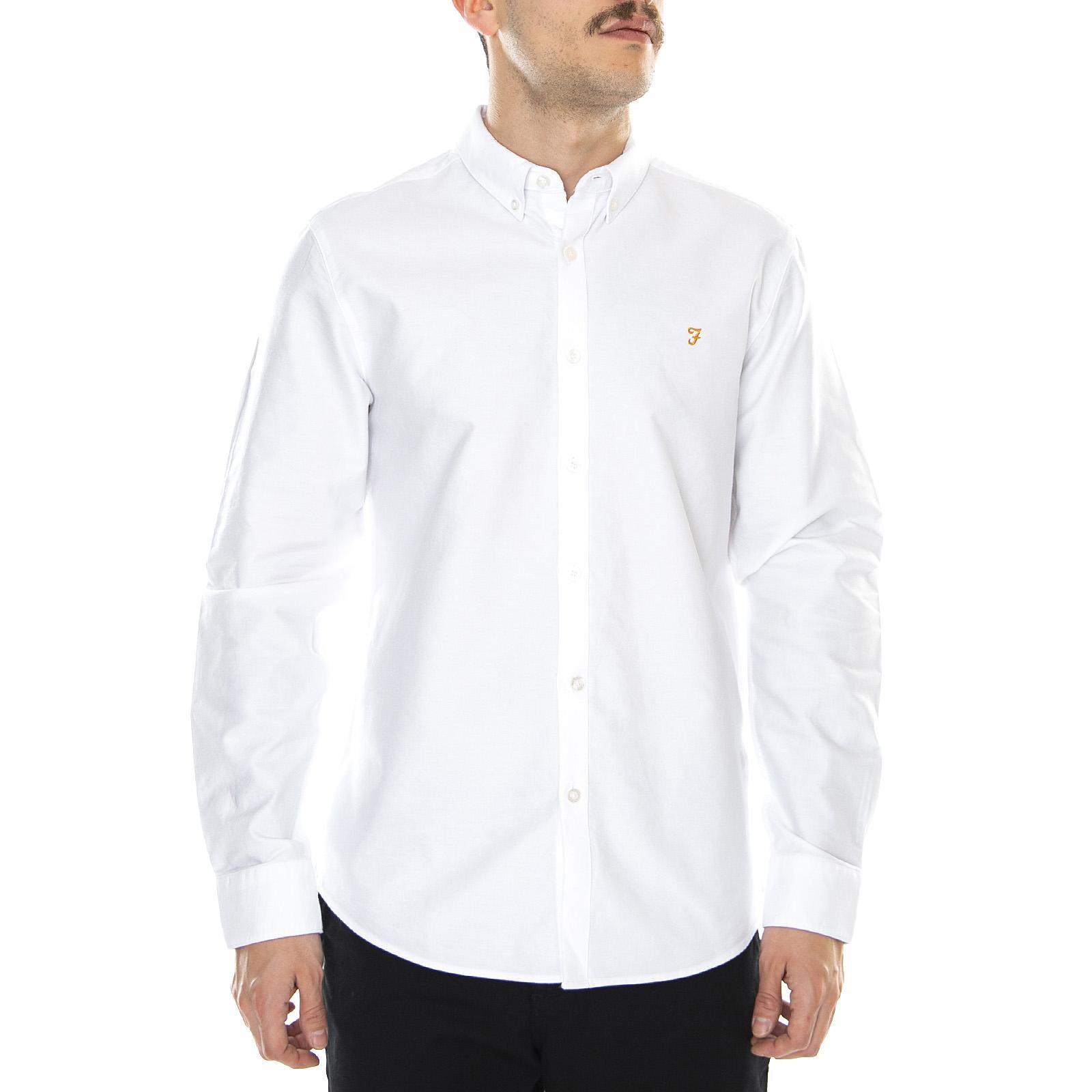 Brewer Slim Shirt - White - Camicia Uomo Bianca 119442_4  FARAH 