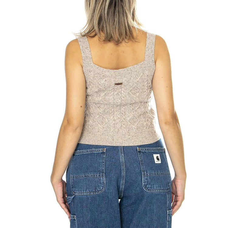 Primrose Cable Tank Oatmeal Heather Marl Neutral - Canotta in Lana Donna Beige A8898-0000  LEVIS 