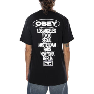 OBEY GLOBAL IMPACT TEE BLACK - Maglietta Girocollo Uomo Nera 165264310 BLK OBEY 