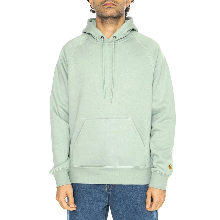 Hooded Chase Sweat Frosted Green / Gold - Felpa con Cappuccio Uomo Verde I033661.2O2XX  CARHARTT WIP 