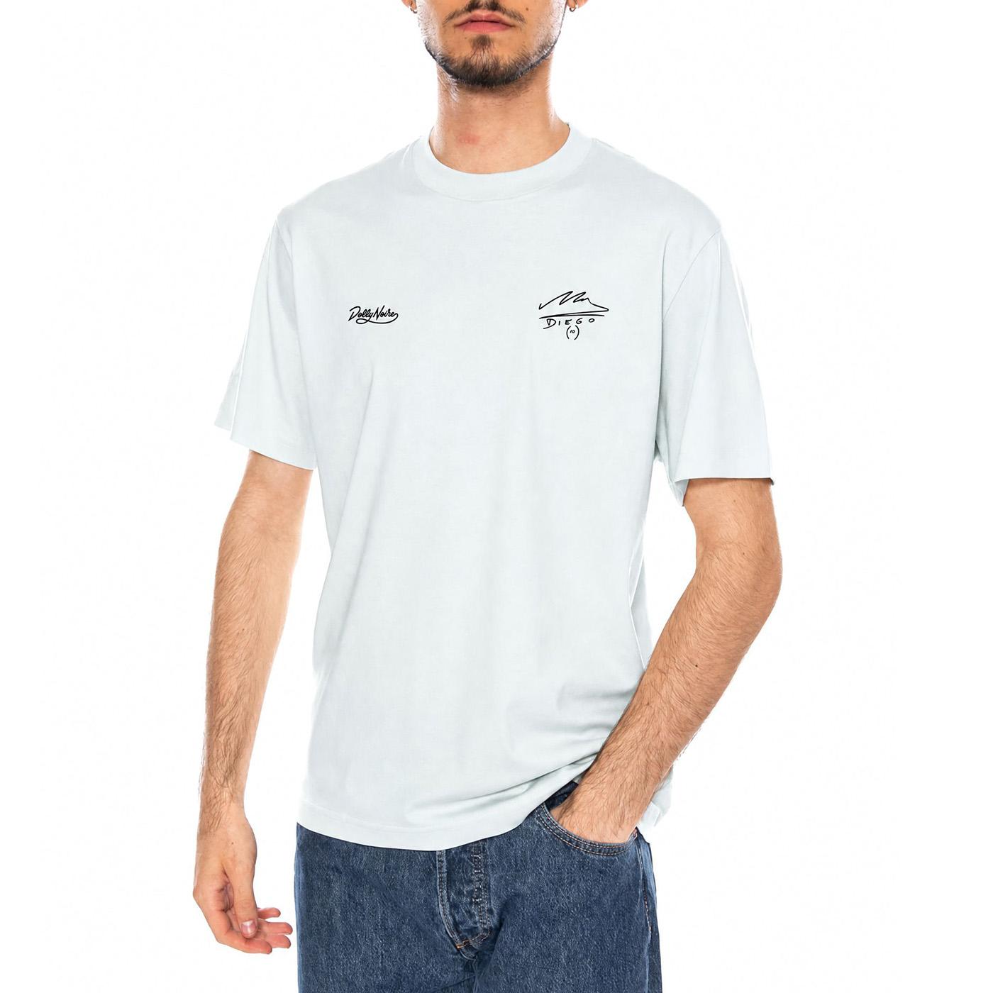 Live Is Life Tee Ice Melt - Maglietta Maradona Girocollo Uomo Celeste TS1366 T4-03 DOLLY NOIRE 