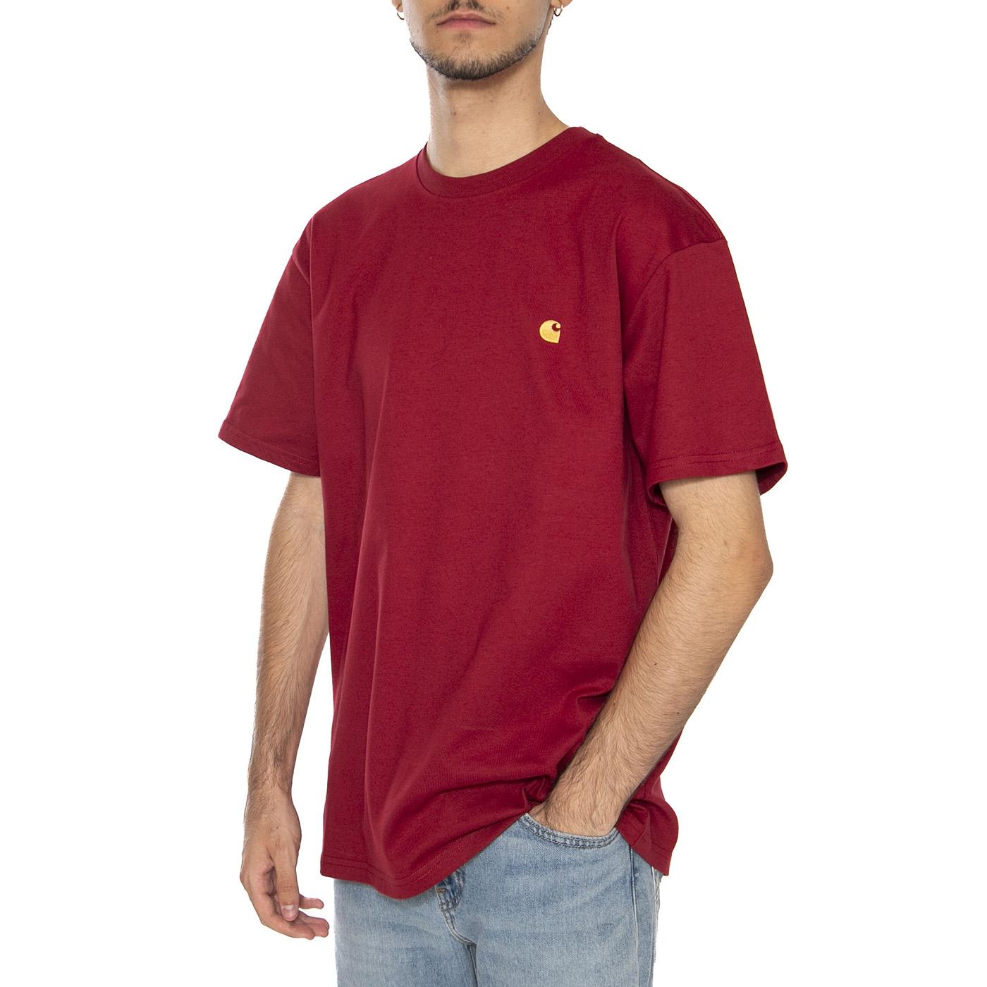 S/S Chase T-Shirt Scarlet / Gold - Maglietta Girocollo Uomo Rossa I026391.30QXX . CARHARTT WIP 