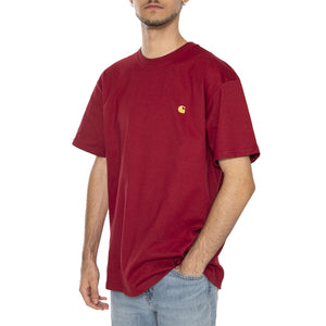 S/S Chase T-Shirt Scarlet / Gold - Maglietta Girocollo Uomo Rossa I026391.30QXX . CARHARTT WIP 