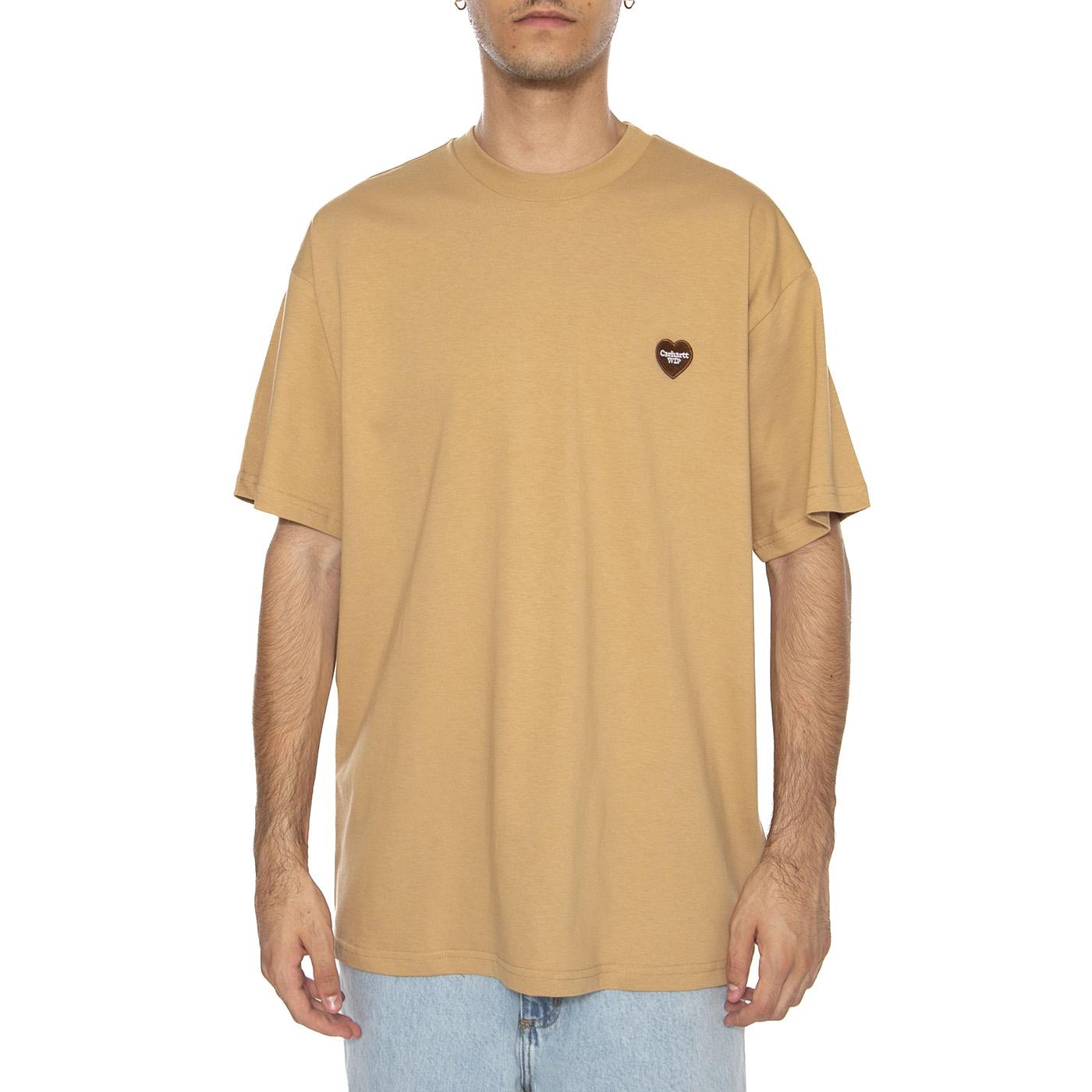 S/S Heart II Hartt T-Shirt Dusty H Brown - Maglietta Girocollo Uomo Marrone I035203.07EXX . CARHARTT WIP 