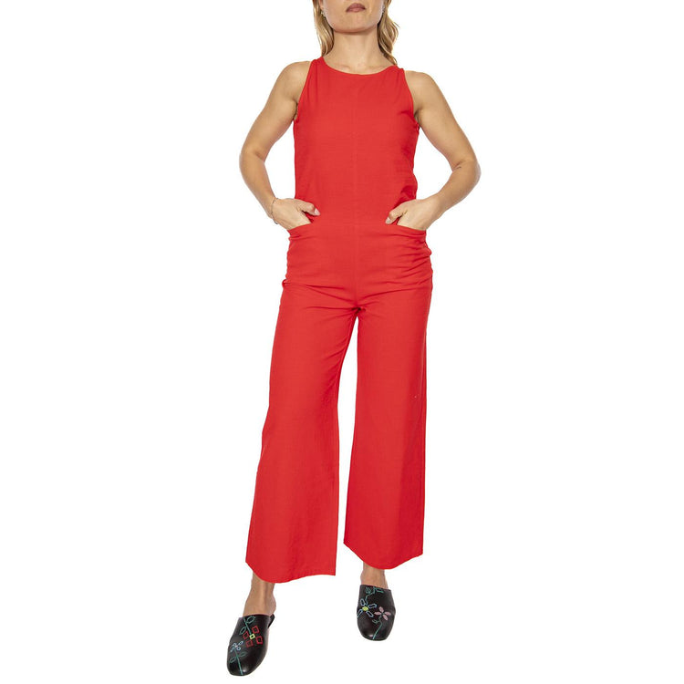 Fiery Red Adriana Jumpsuit - Tuta Donna Rossa WJS00110-RED  THINKING 