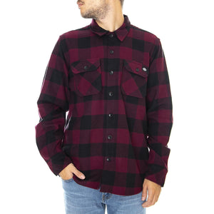 Sacramento Shirt - Maroon / Black - Camicia Uomo Bordeaux / Nera 05 200142-MR . DICKIES 