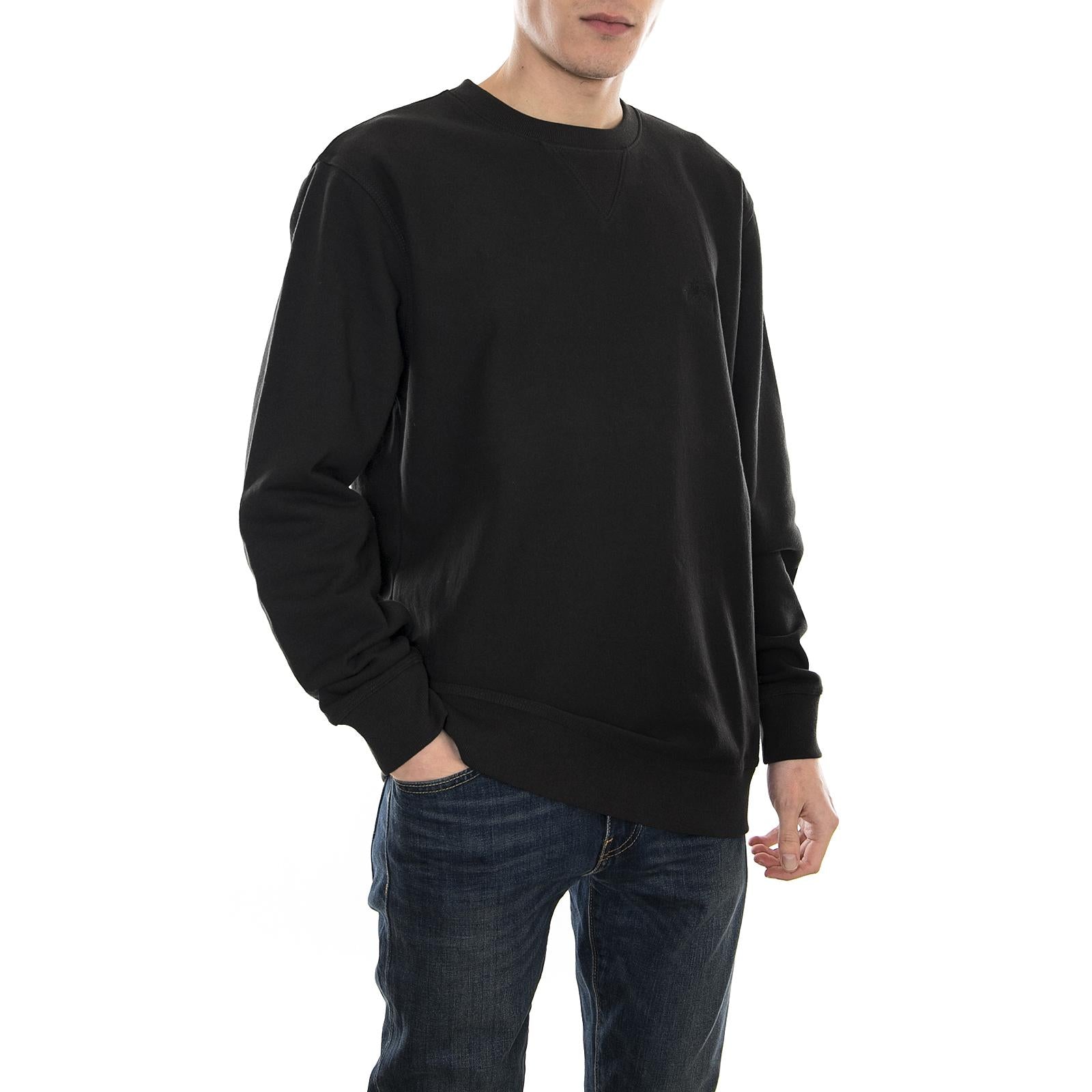 STOCK LS TERRY CREW BLACK 118269-BLACK  STUSSY 