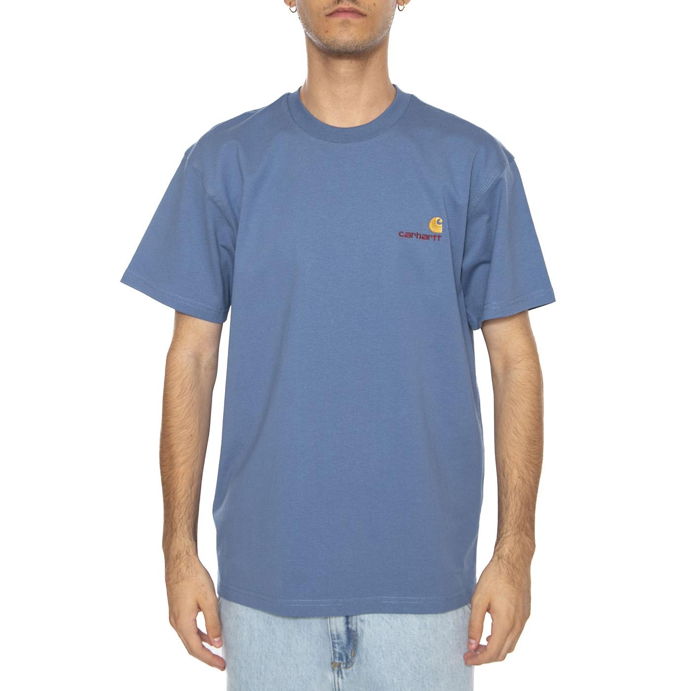 S/S American Script T-Shirt Sorrent - Maglietta Girocollo Uomo Blu I029956.1YIXX . CARHARTT WIP 