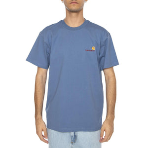 S/S American Script T-Shirt Sorrent - Maglietta Girocollo Uomo Blu I029956.1YIXX . CARHARTT WIP 