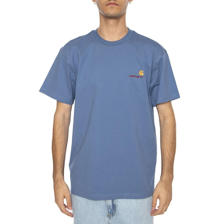 S/S American Script T-Shirt Sorrent - Maglietta Girocollo Uomo Blu I029956.1YIXX . CARHARTT WIP 