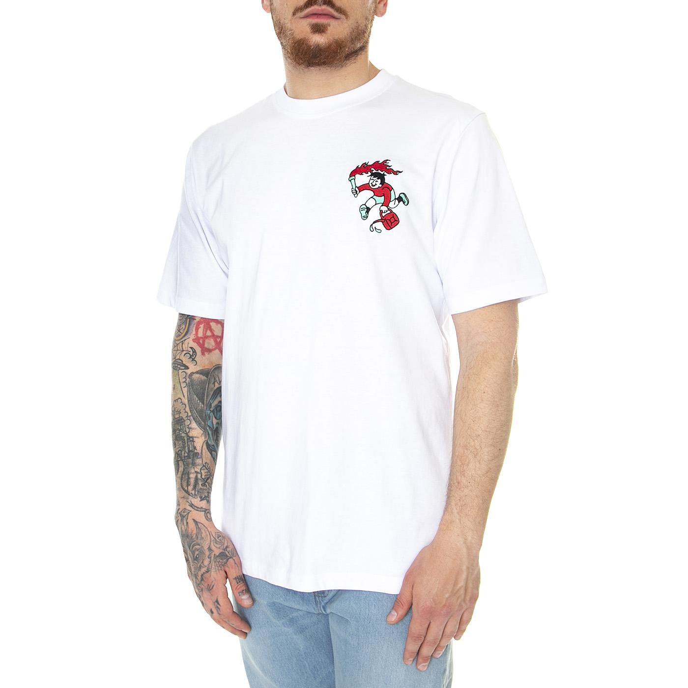 Rebel Boy T-Shirt White - Maglietta Girocollo Uomo Bianca TSH0372WHT  DOOMSDAY 