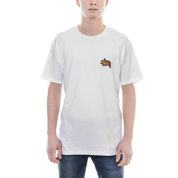 FIREBALL TEE WHITE 1904225-WHIT . STUSSY 