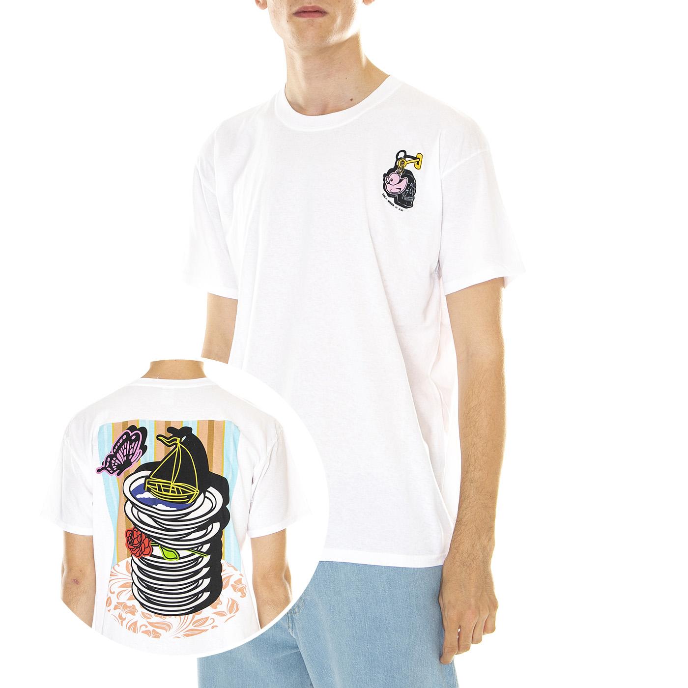 M' Erk14 For London 04 White - Maglietta Girocollo Uomo Bianca ERK14-34  LONDON STORE 