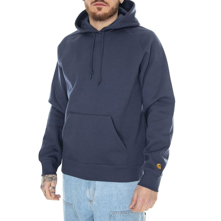 Hooded Chase Sweat Blue / Gold - Felpa con Cappuccio Uomo Blu I033661.1YUXX  CARHARTT WIP 