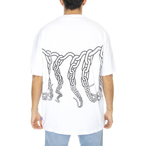 Octopus Chain Tee White - Maglietta Girocollo Uomo Bianca 23SOTS32-WHITE  OCTOPUS 