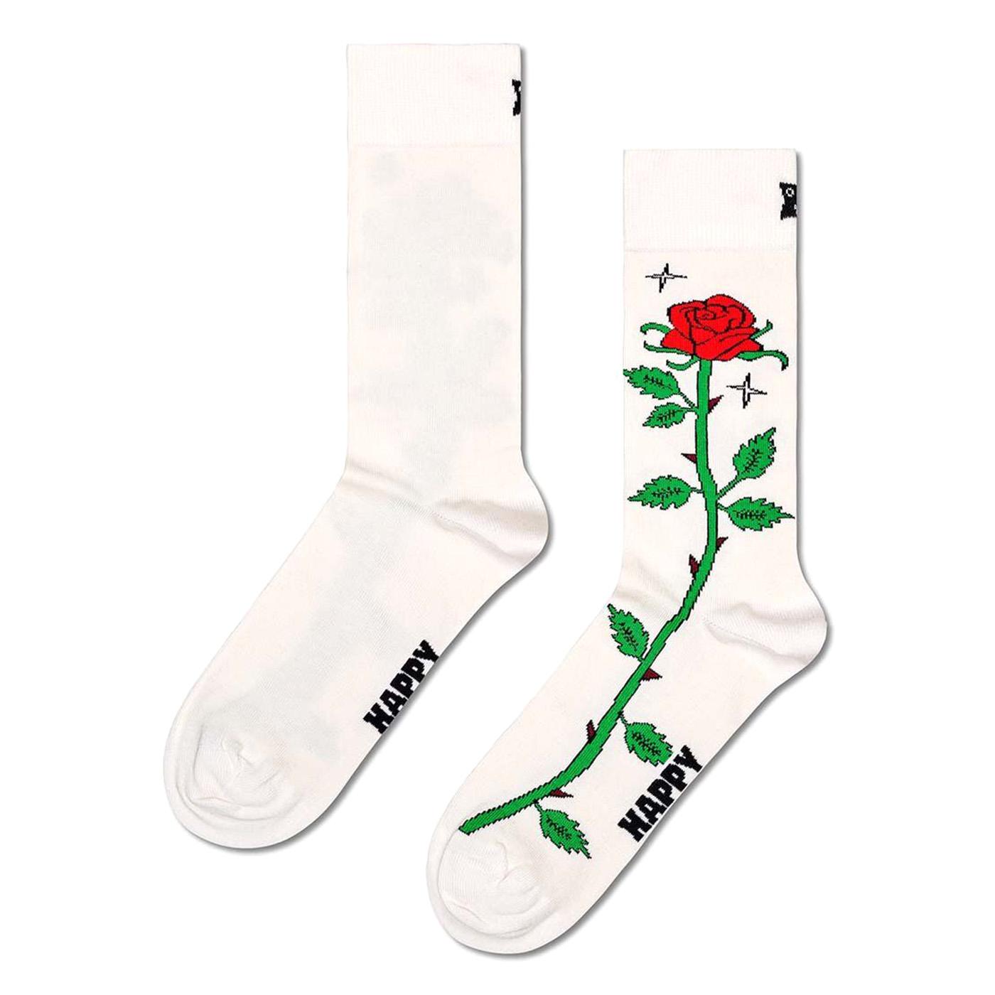 Rose Sock White - Calzini Multicolore P001343-WHITE . HAPPY SOCKS 