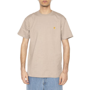S/S Chase T-Shirt Dusky Beige / Gold - Maglietta Girocollo Uomo Beige I026391.2Q6XX  CARHARTT WIP 