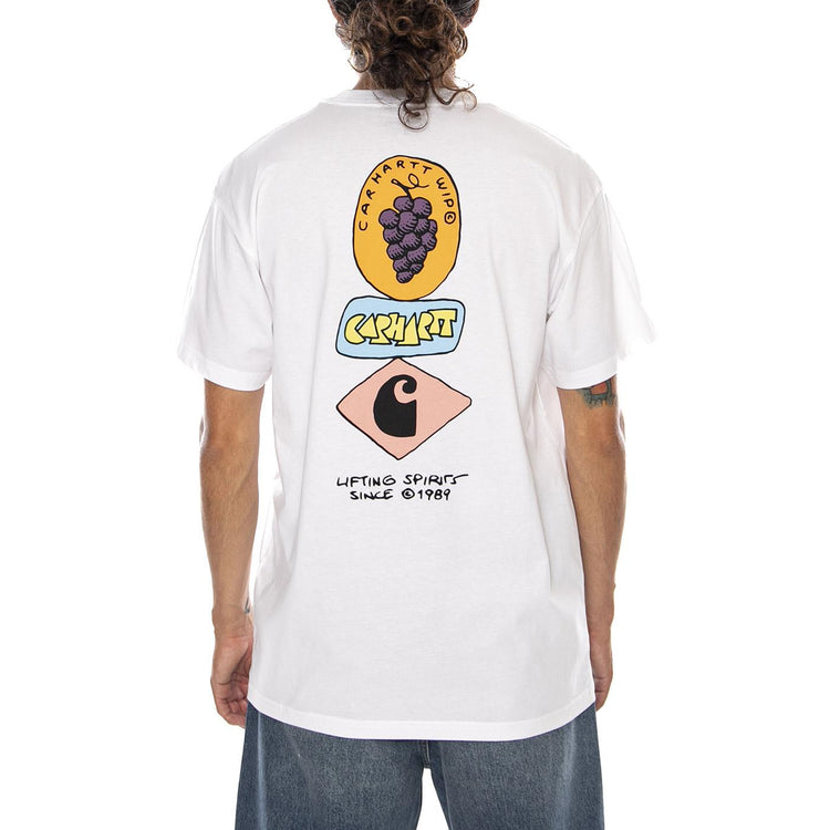S/S STACKED GRAPES T-SHIRT WHITE - Maglietta Girocollo Uomo Bianca I036902 02XX CARHARTT WIP 
