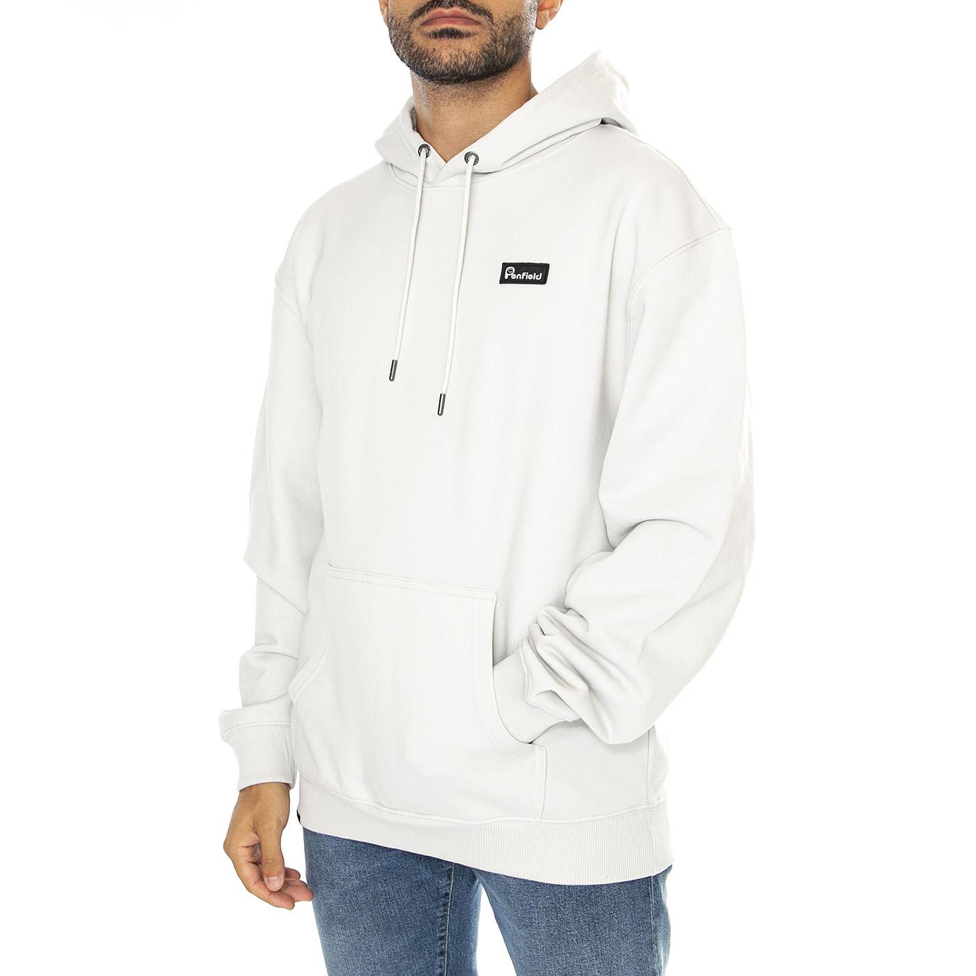 Badge Hood Numbus Cloud - Felpa Uomo Bianca PFD0347-F57  PENFIELD 