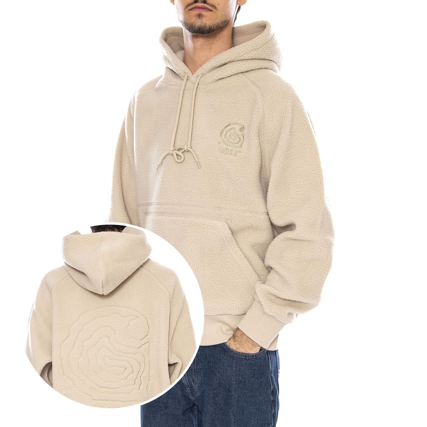 Hooded Helix Sweat Fleur De Sel / Wall - Felpa Cappuccio Uomo Beige<BR/> I035598.3GWXX  CARHARTT WIP 
