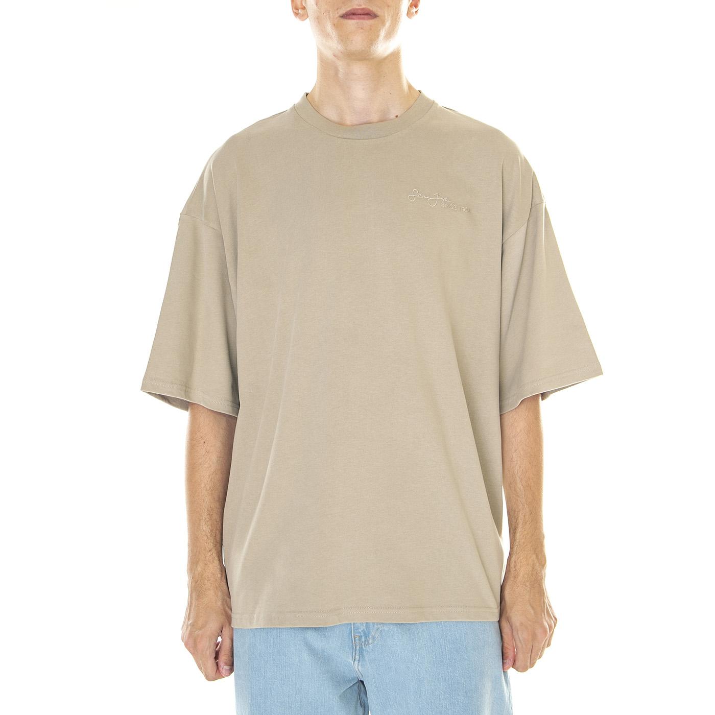 M' SJ Script Logo Backprint Peached Tee Sand - Maglietta Girocollo Uomo Beige 6037513/231-02  SEAN JOHN 