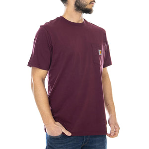 S/S Pocket T-Shirt Shiraz - Maglietta Girocollo Uomo Bordeaux I022091.08L.00.03  CARHARTT WIP 