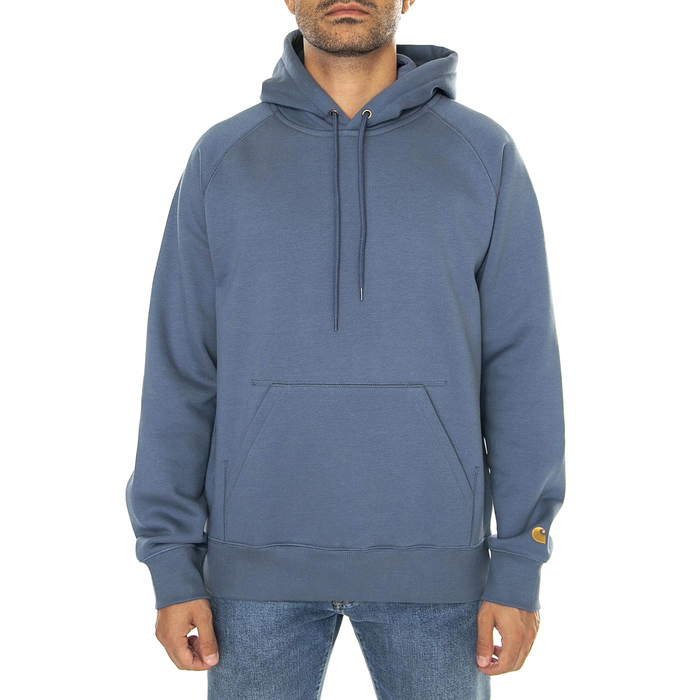 Hooded Chase Sweat Positano / Gold - Felpa con Cappuccio Uomo Blu I033661.2J2XX  CARHARTT WIP 