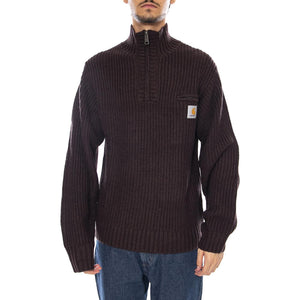 Detroit Half Zip Sweater Palisander - Giacca in Maglia Uomo Marrone I035398.33HXX  CARHARTT WIP 
