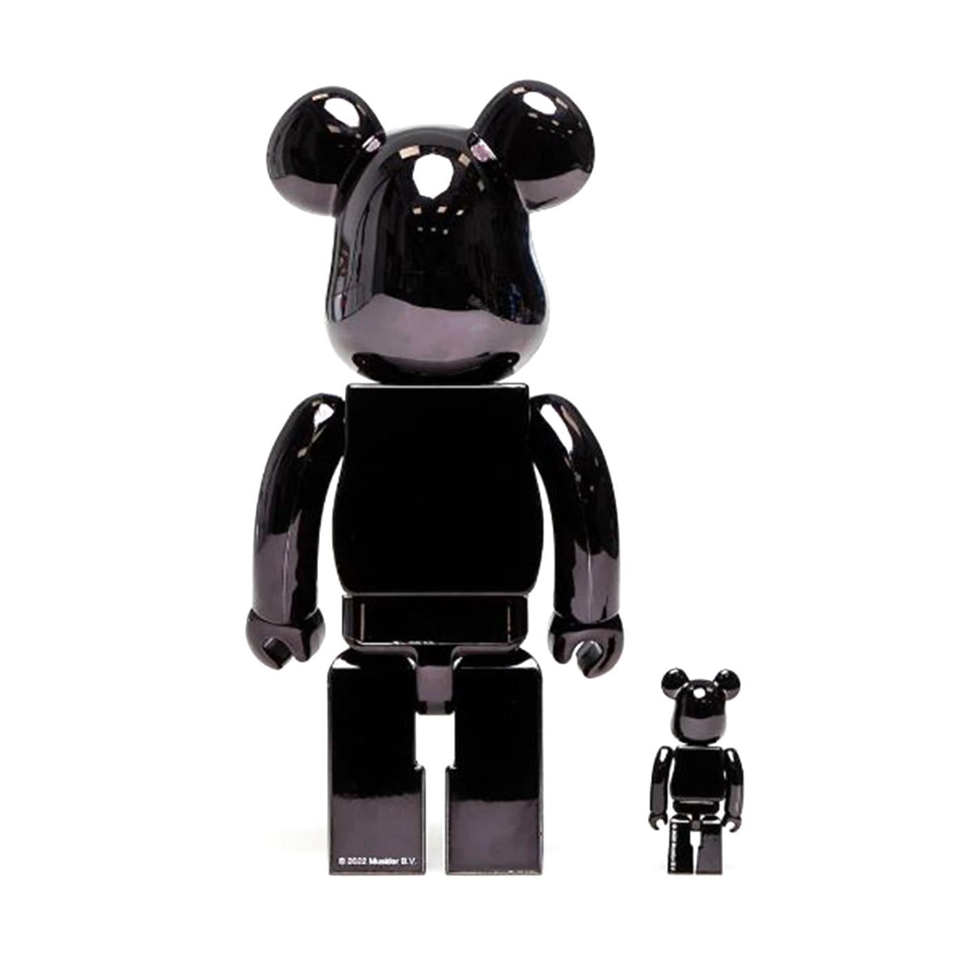 BE@RBRICK The Rolling Stones Lips & Tongue Black Chrome Ver. 100% & 400% - Toy Multicolore MDTROLLING  MEDICOM TOY 
