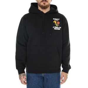 A Piece Of Heaven Premium Hooded Fleese Black - Felpa con Cappuccio Uomo Nera 112843558-BLK  OBEY 