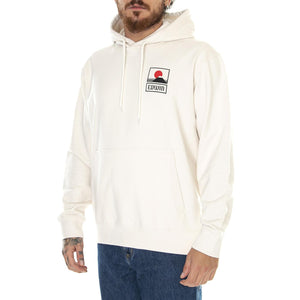 Sunset On MT Fuji Hoodie Sweat Whisper White - Felpa con Cappuccio Uomo Bianca I029284.WHW.67.  EDWIN 