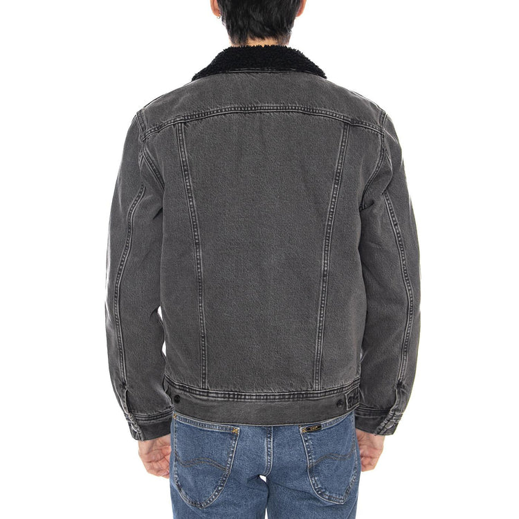 Sherpa Jacket Deep Obsidian - Giacca Denim Jeans Uomo Grigo Antracite 112370427 . LEE 
