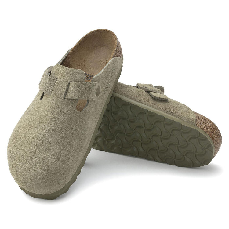 M' Boston Faded Khaki Suede Leather - Sandali Uomo Verdi 1025844  BIRKENSTOCK 