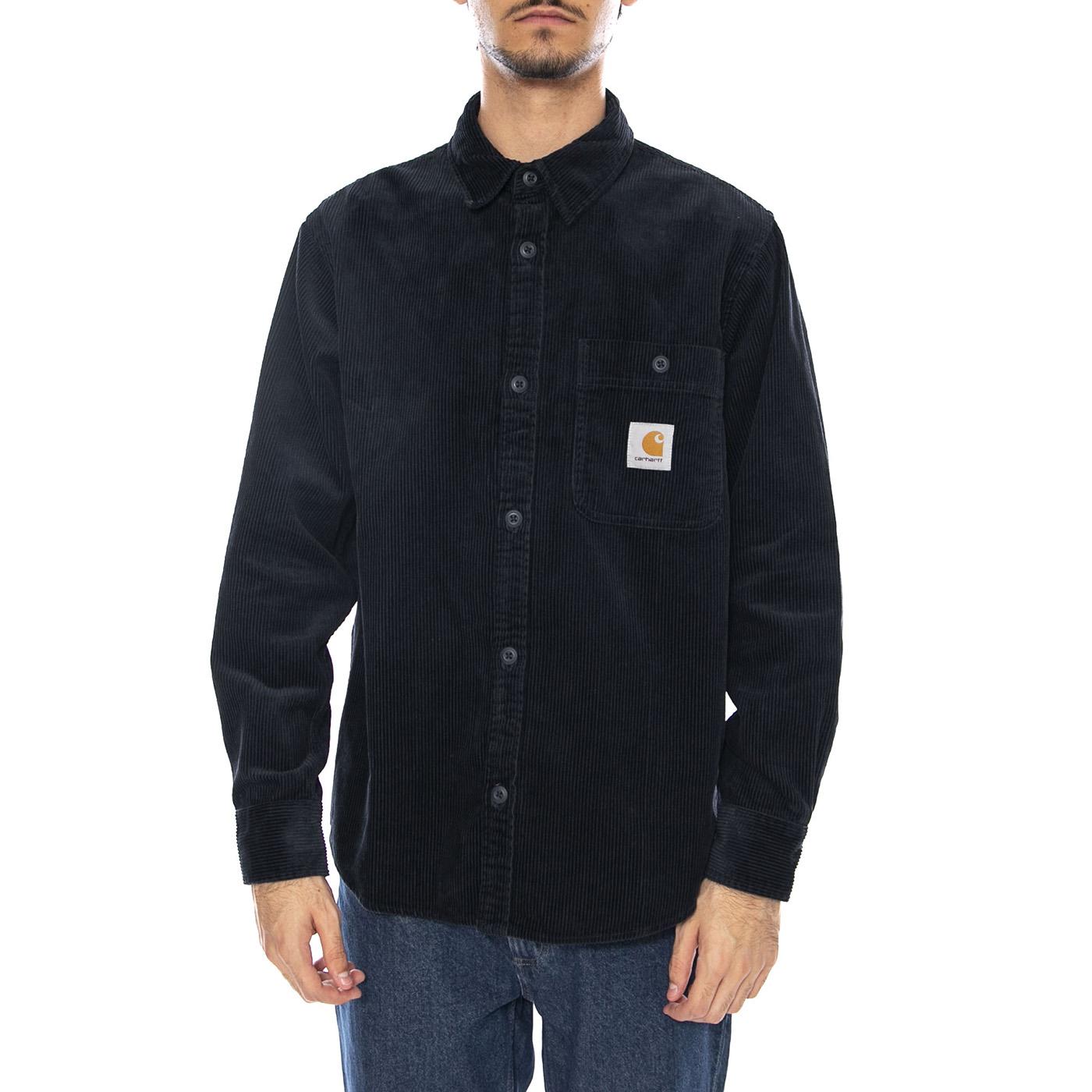 L/S Flint Shirt Deep Night - Camicia Uomo Blu I035837.J0XX . CARHARTT WIP 