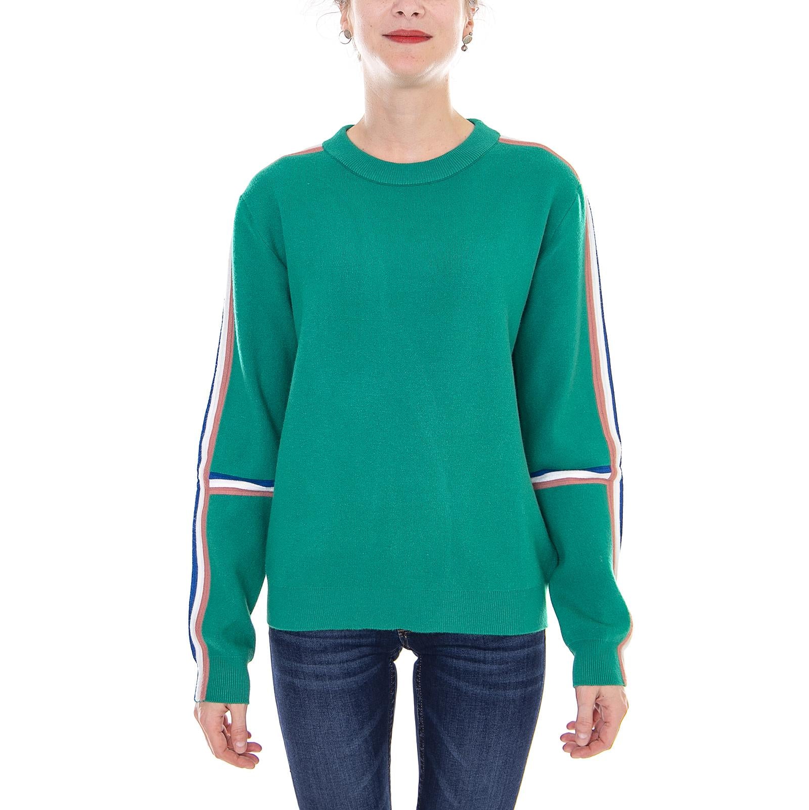 VMDAMARA BANNING LS O-NECK BLOUSE Pepper Green 10189252-VERDE  VERO MODA 