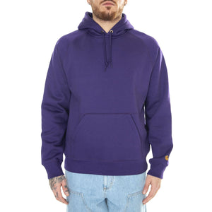 Hooded Chase Sweat Tyrian / Gold - Felpa con Cappuccio Uomo Viola I033661.1YVXX  CARHARTT WIP 