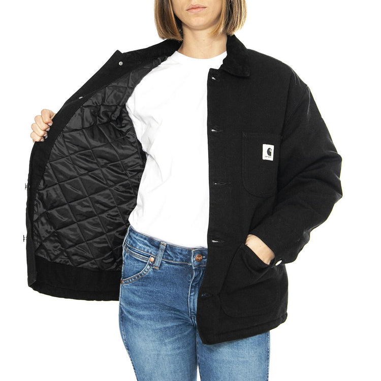 W' OG Michigan Coat Black / Black rinsed - Giacca Donna Nera I032235.00E02 . CARHARTT WIP 