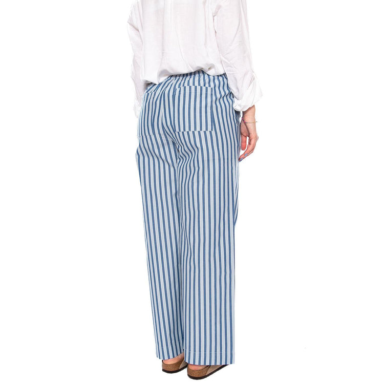 BEGUR STRIPES BRIGITTE PANTS BLUE - Pantaloni Larghi Donna Blu WPT00260 MLT THINKING MU 