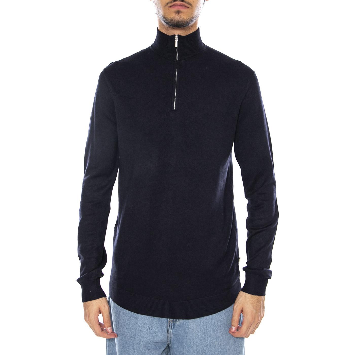 WYLER Life Reg14 Half Zip Knit Noos Dark Navy - Maglione Collo Alto con Zip Uomo Blu Navy 22021264-3766661 . ONLY & SONS 
