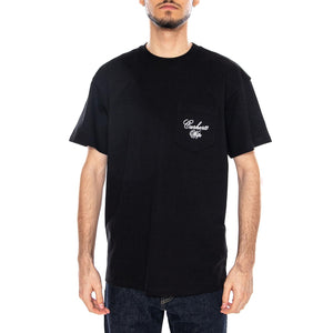 S/S Longhand Pocket T-Shirt Black / White - Maglietta Girocollo Uomo Nera I036204 0D2XX CARHARTT WIP 