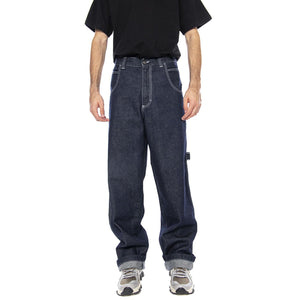 Pantolone Lungo T. Denim Blue 100% Cot Lav Ammorbidito - Pantaloni Denim Jeans Uomo Blu R.BLUE-L-DNMB-001 . BLUESKIN 