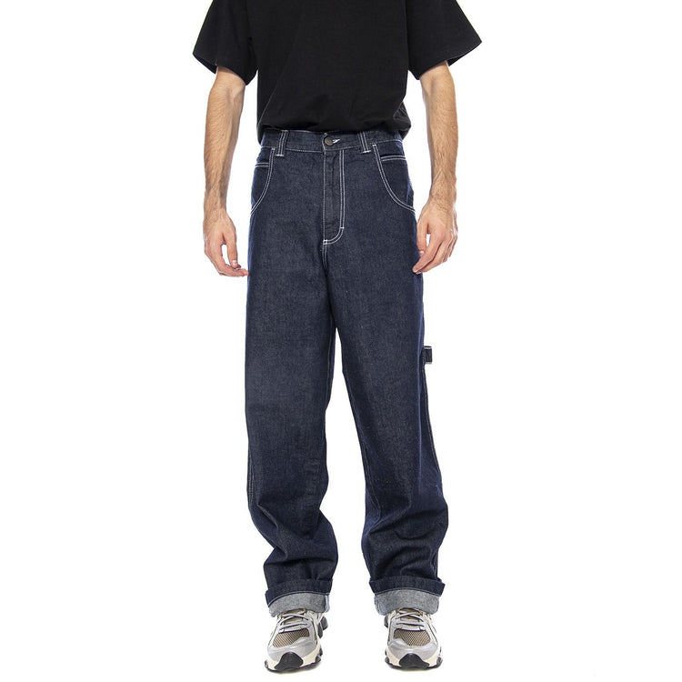 Pantolone Lungo T. Denim Blue 100% Cot Lav Ammorbidito - Pantaloni Denim Jeans Uomo Blu R.BLUE-L-DNMB-001 . BLUESKIN 